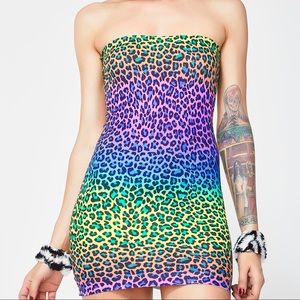 Freaky Kitty Multi-Color Strapless Dress